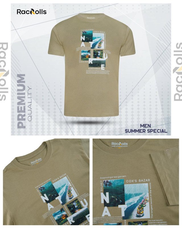 Beige Modern Print T-Shirt